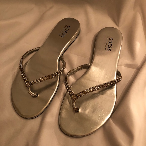 guess rhinestone sandals